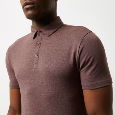 Purple muscle fit polo shirt